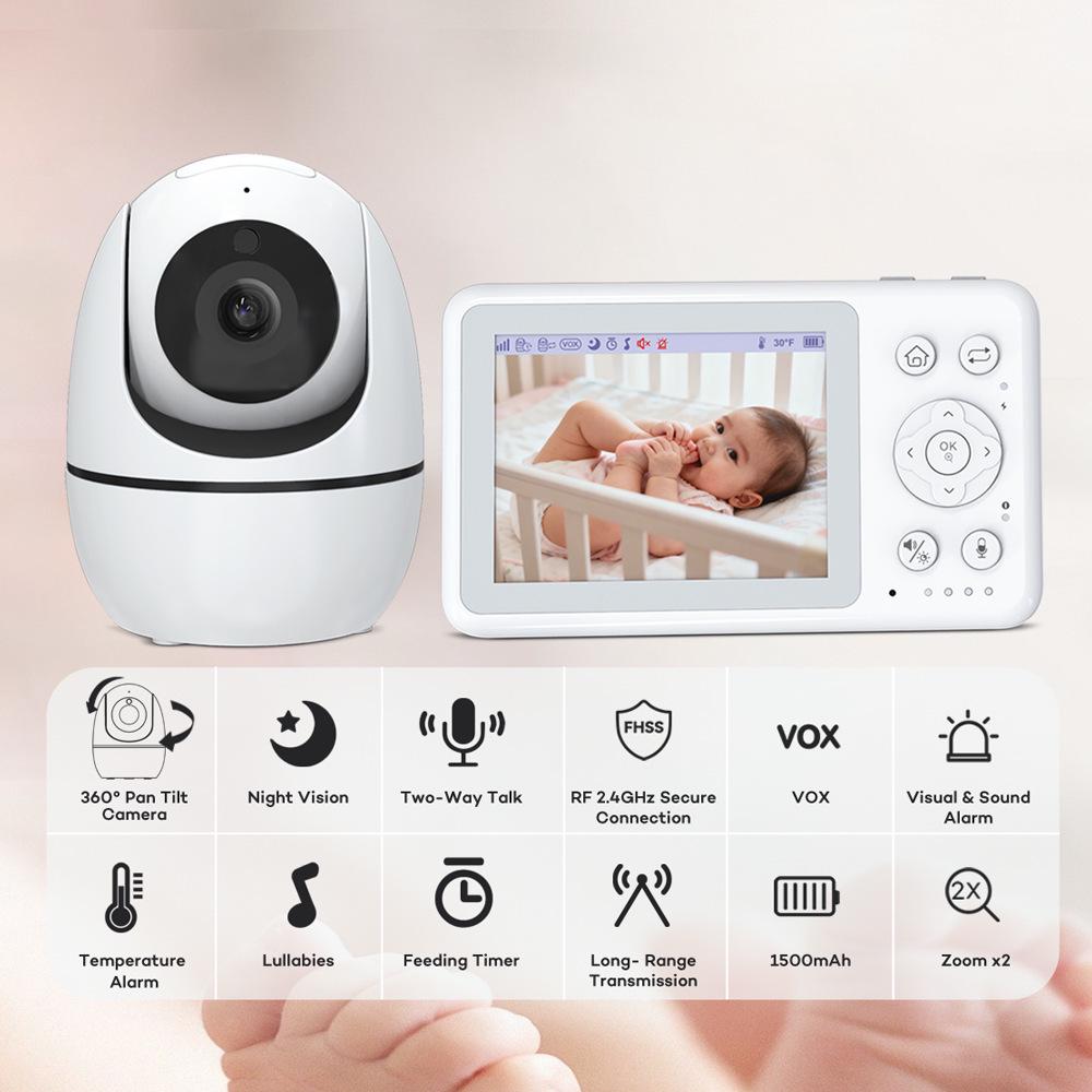 3.2-inch Wireless HD Baby Monitor with Pan-Tilt