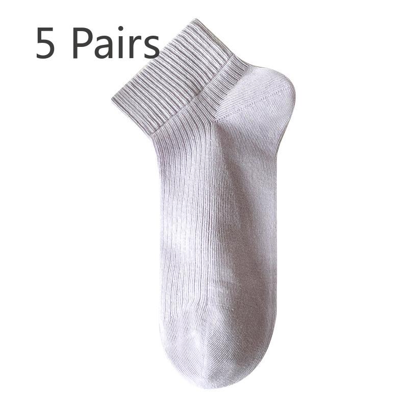 

5 пар женских тонких дышащих белых носков без косточек, антибактериальных и дезодорирующих, коротких, хлопковых носков на весну и лето 5 Pairs фиолетовый