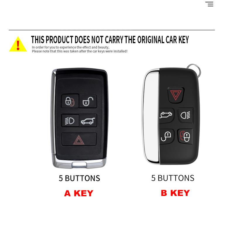 5 Bottons Metal Car Key Cover Case Shell for Land Rover Evoque Discovery 4 Evoque for Jaguar F-Pace F-Type XE XF XJ Freelander