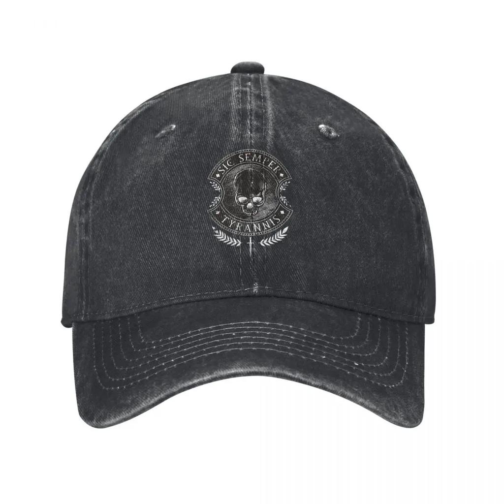 Sic Semper Tyrannis Bold Skull Demin Trucker Hat Outdoor Adventures Mens Caps Mens Baseball Cap
