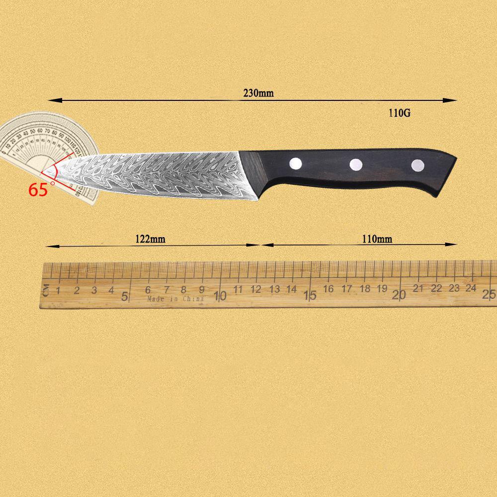 4.8 Inch Utility Knife 67-layers Damascus Steel 10Cr15MoV Blade Ebony Handle Paring Fruit Barbecue Slicing Cleaver Kitchen Knife
