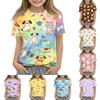Kids Casual Loose Fit Short Sleeve T Shirt Crew Neck Animal Print Top Soft Comfortable Fabric Suitable for Everyday Wear