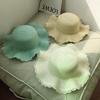 Children's Handmade Wide-Brim Wavy Edge Sunhat with Elastic