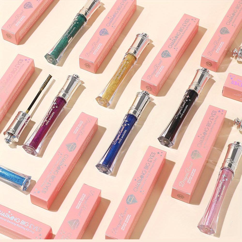 Glitter Flash Mascara Shimmering Diamond Sparkle Mascara,Waterproof,Smudge-Proof, Long Lasting Volumizing Eye Makeup
