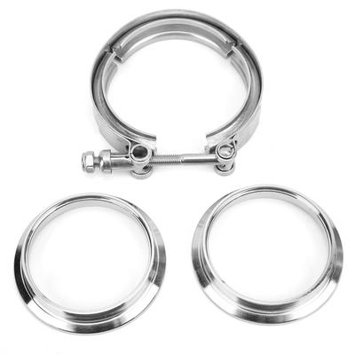 3in Stainless Steel Exhaust V Band Clamp Mild Steel Flat Flange Assembly for Car Modification