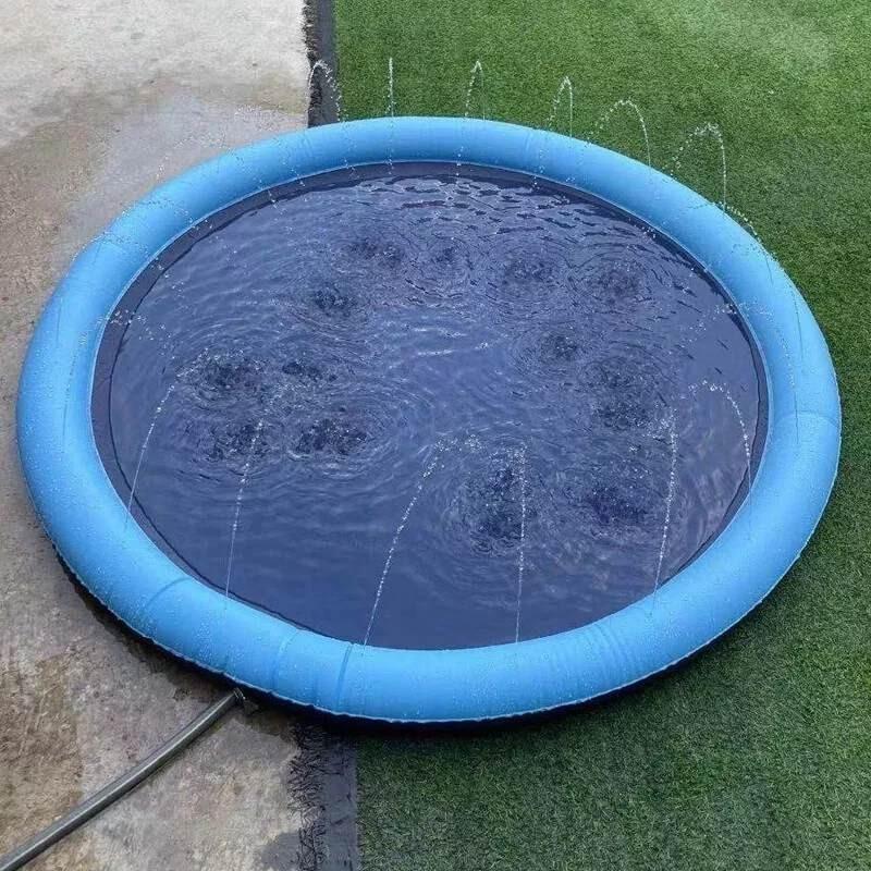 Piscina de Salpicos Ecológica de PVC Antiderrapante para Animais de Estimação Verão Tapete de Brincadeira Aquática ao Ar Livre para Crianças e Cães