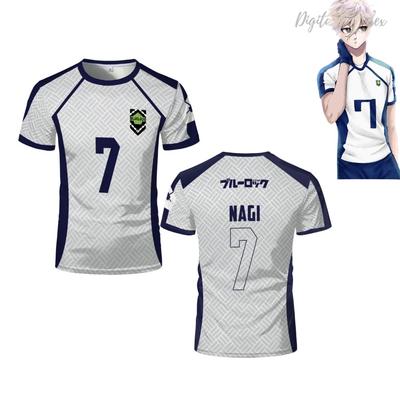 Japanisches Anime-Trikot Nagi Seishiro Niko Ikki 3D-Druck T-Shirt Herren Damen Kurzarm Fußball Sportbekleidung Cosplay Kostüm Oberteil Tee