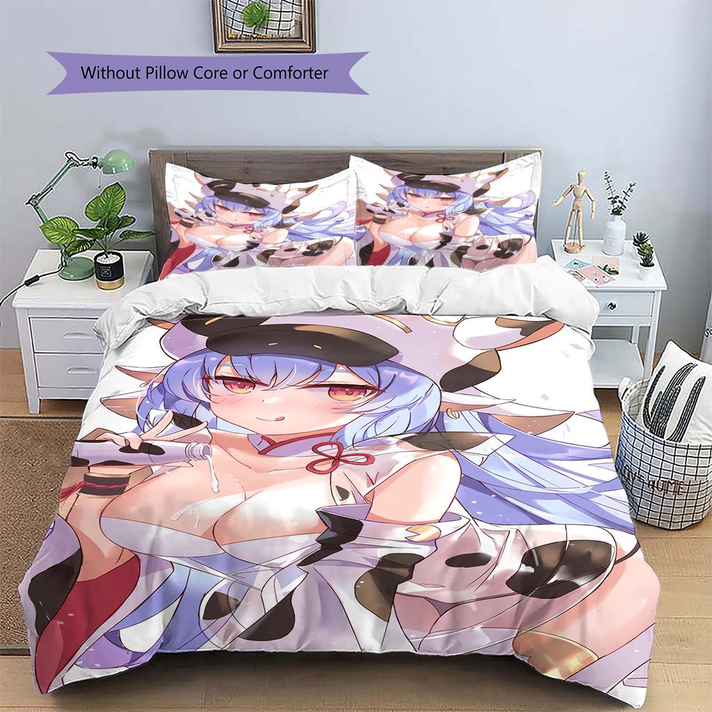 Anime-mönstrat sängkläder täcke set påslakan örngott Heminredning Födelsedagspresent (1 * påslakan + 2 * örngott, utan kärna)