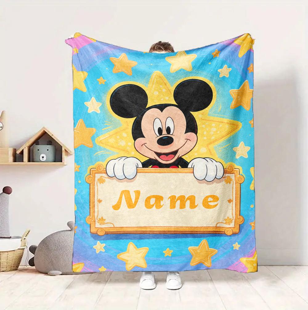 Custom Name Butterfly Garden Flannel Blanket Throw Blanket Soft Warm Sofa Bed Home Decor Unique Gift