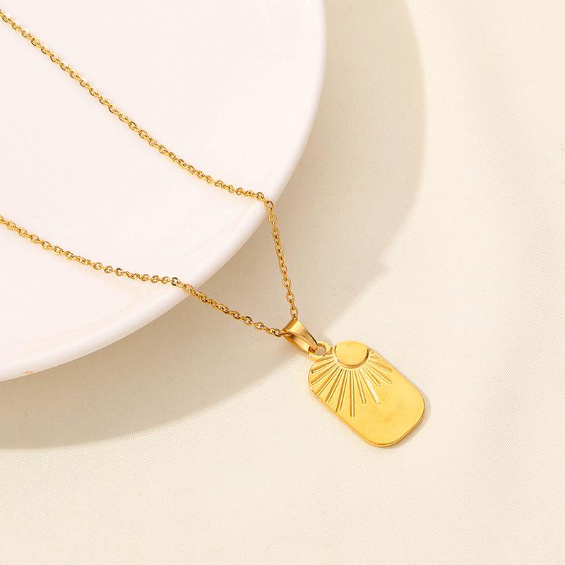 Sun Moon Star Jewelry Classic Stainless Steel Necklace 50cm Chain On The Neck Necklaces For Women Men Pendant Trendy Choker Gift