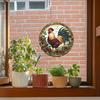Kreative Runde Hahn Balkon Glasfenster Heim Wand Hintergrund Verschönerungsaufkleber