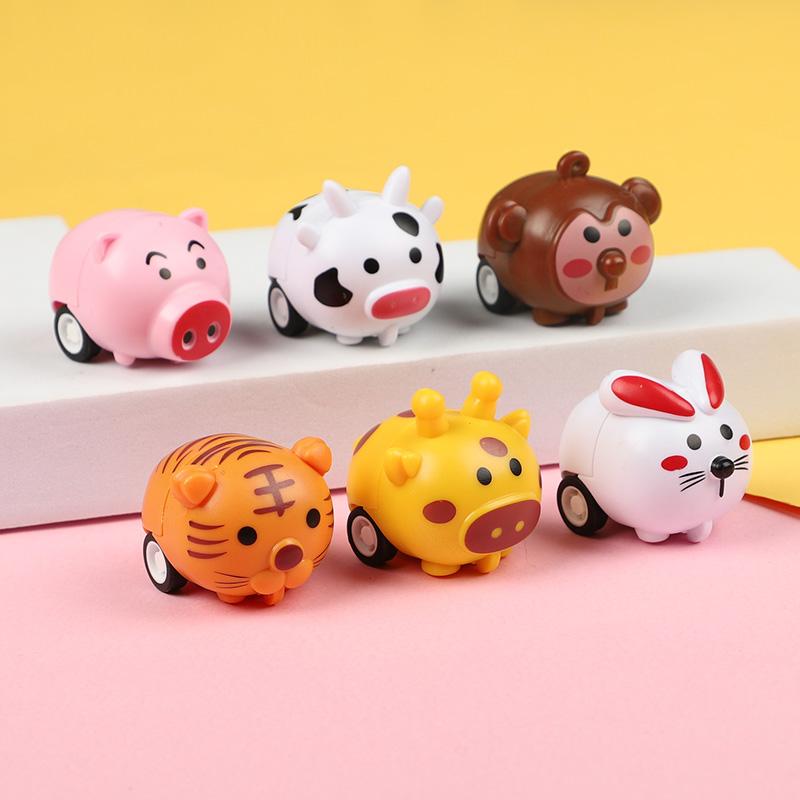 12/24pcs Mini Animal Pull-Back Toy Cars for Kids Birthday Party Favors Goodie Pinata Fillers Christmas Easter Gift School Prizes