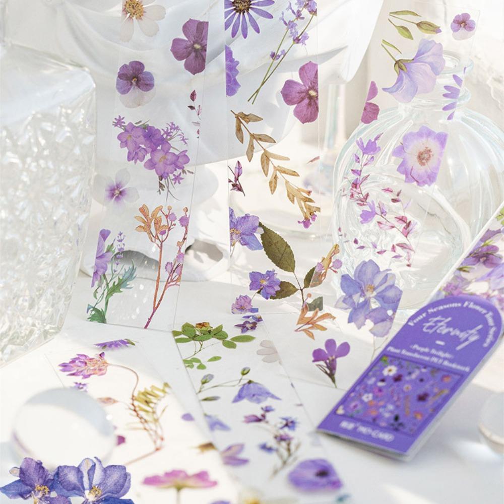 5pcs Translucent Flower Travel Series Bookmark Four Seasons Book Page Marker Reading Book Mark
