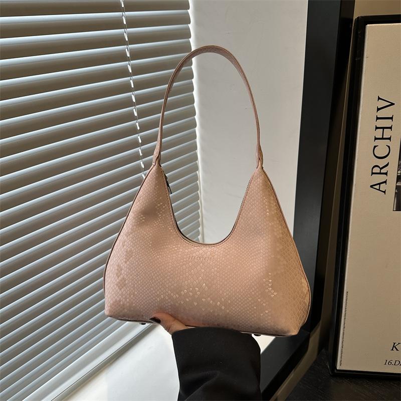 

Сегодняшняя популярная новая сумка-полумесяц однотонная высококачественная текстура дамская сумочка универсальный темперамент одно плечо подмышечная сумка женщины розовый