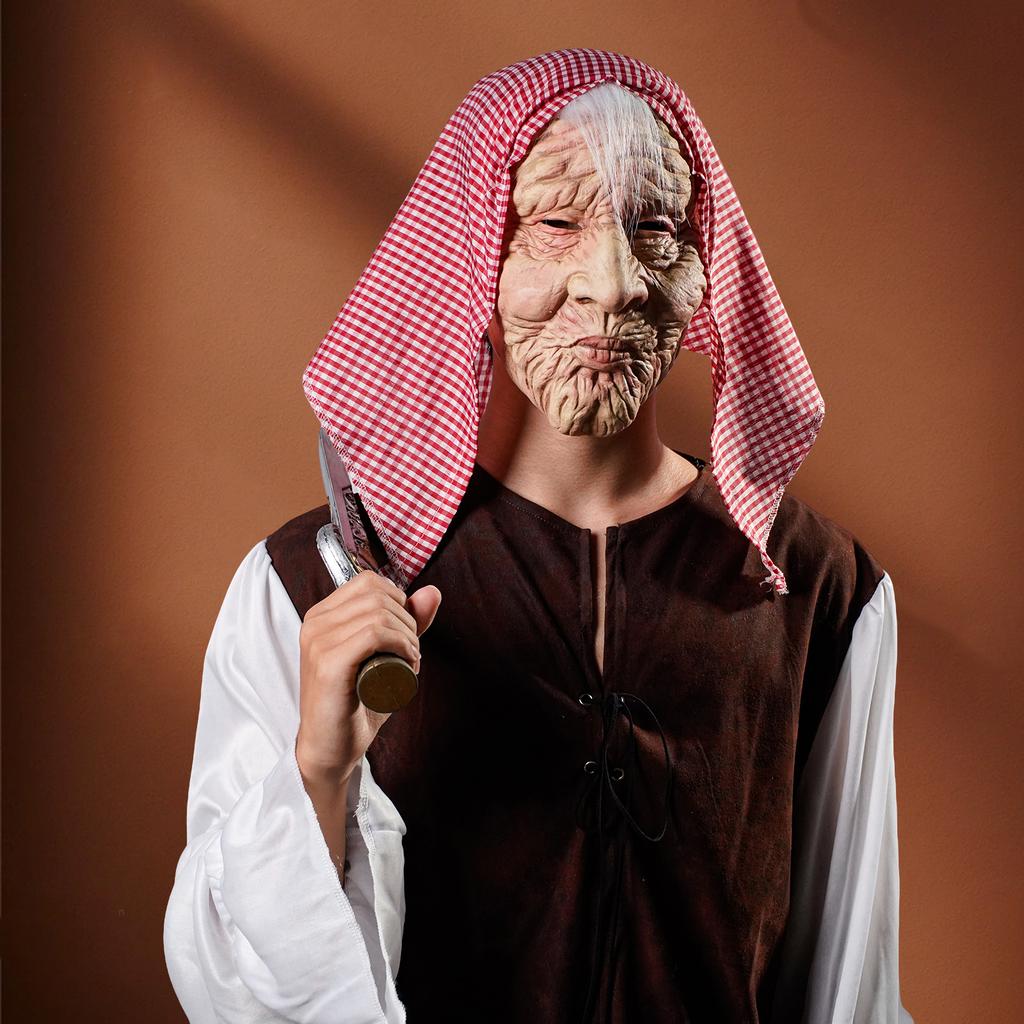1pc Granny Mask - Latex Material - Suitable For Cosplay, Halloween Costumes, Stage Performance Props, Holiday Party Trick Or Tre