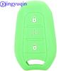 Jingyuqin Shell Cover Holder Car Key Fob Case For Peugeot 208 DS3 5008 DS5 DS6 For Citroen C4 C5 X7 Silicone Rubber Smart
