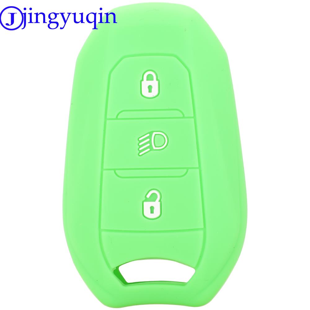 Jingyuqin Shell Cover Holder Car Key Fob Case For Peugeot 208 DS3 5008 DS5 DS6 For Citroen C4 C5 X7 Silicone Rubber Smart