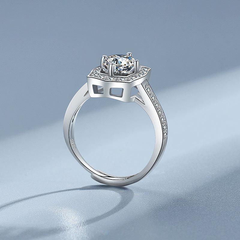 Starlight Row Moissanite Ring Platinum - Timeless Design Sparkling Jewelry for Perfect Confession