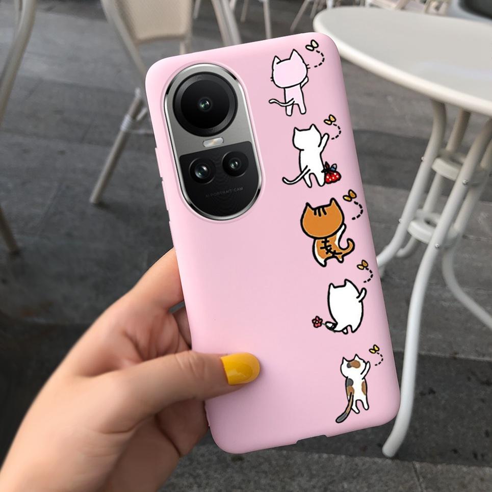 Case For Oppo Reno10 Pro Global Version Cover Bumper For Reno 10 10Pro 5G CPH2531 CPH2525 Soft TPU Capa With Cartoon Print Etui