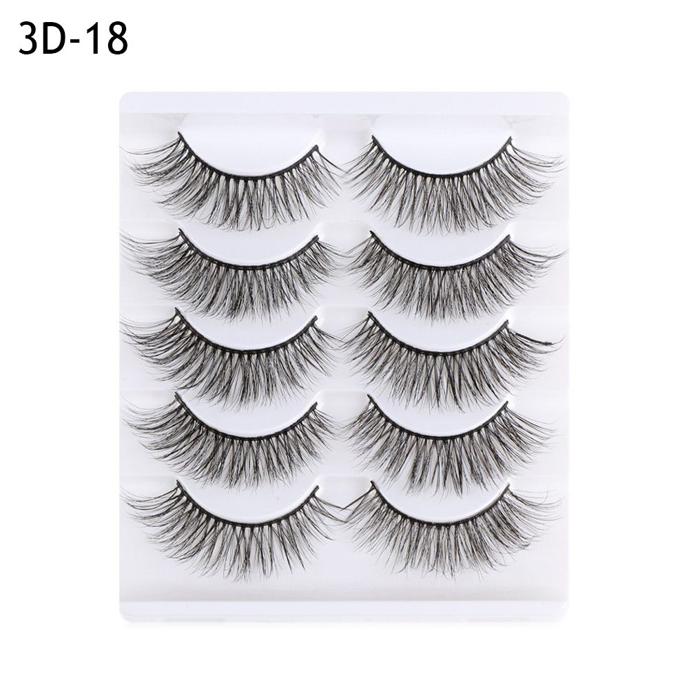 

Tools Glue Included Thick Cross False Eyelashes 3D Soft Mink Hair Eye Lash Extension Natural Long 3D-18
