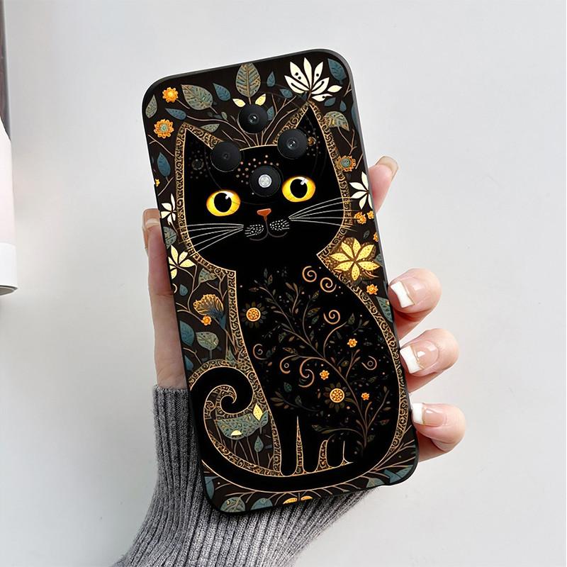 For OPPO Reno12 F Case OPPO Reno 12 F FS 5G Cover Cute Cat Cartoon Soft Silicone Bumper Protective Phone Cases On Reno 12F Funda