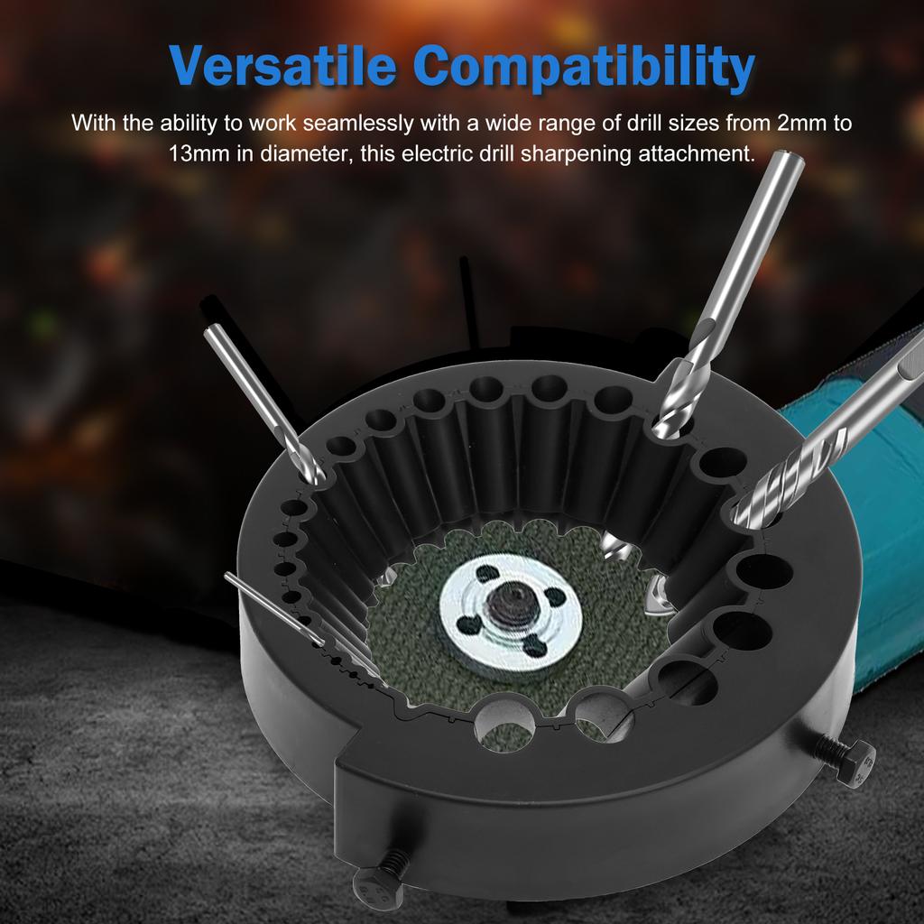 Efficient Drill Bit Sharpener Jig Multipurpose Grinding and Polishing Universal Angle Grinder Attachments with Gloves Screws