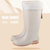 High-top Rain Shoes Women's New Trendy Waterproof Shoes Fashionable Outer Wear Non-slip and Wear-resistant Thickened Rain Boots Rubber Shoes