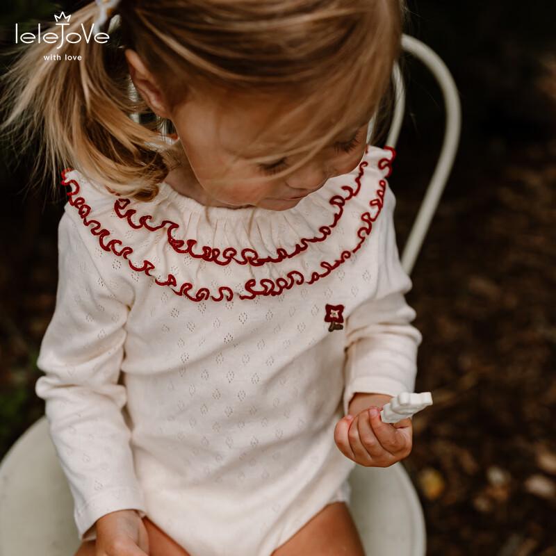 

LELE JOVE Nordic Ruffle Peter Pan Collar Long-Sleeve Baby Bodysuit 90cm