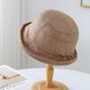 New Korean Version Bucket Hat Women's Spring and Autumn Curling Sun Hat Bucket Hat Simple Versatile