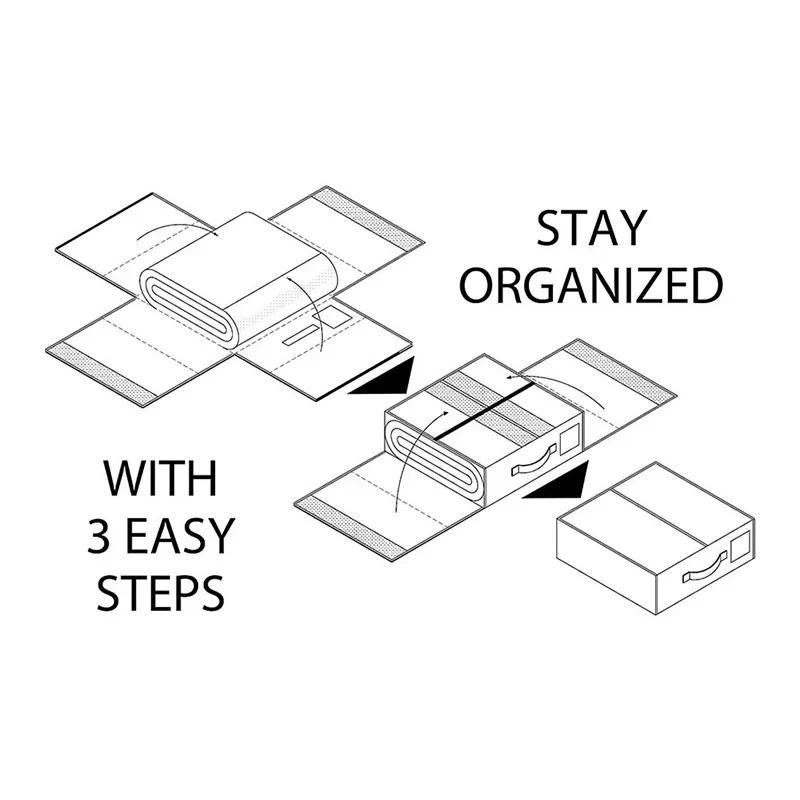 Bed Sheet Organizers Storage Foldable Box for Linen Closet Bedding Set Containers for Blanket Comforter Pillow Cube with Window