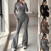 European And American Style Two-piece Textured Short Cardigan + High-waisted Slimming Trousers Commuting Suit