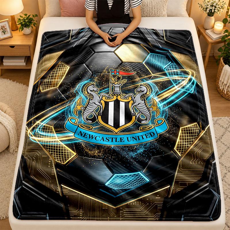 Coperta di Flanella Newcastle United Calcio Calda Morbida Plaid per Uso Interno Divano Letto Soggiorno