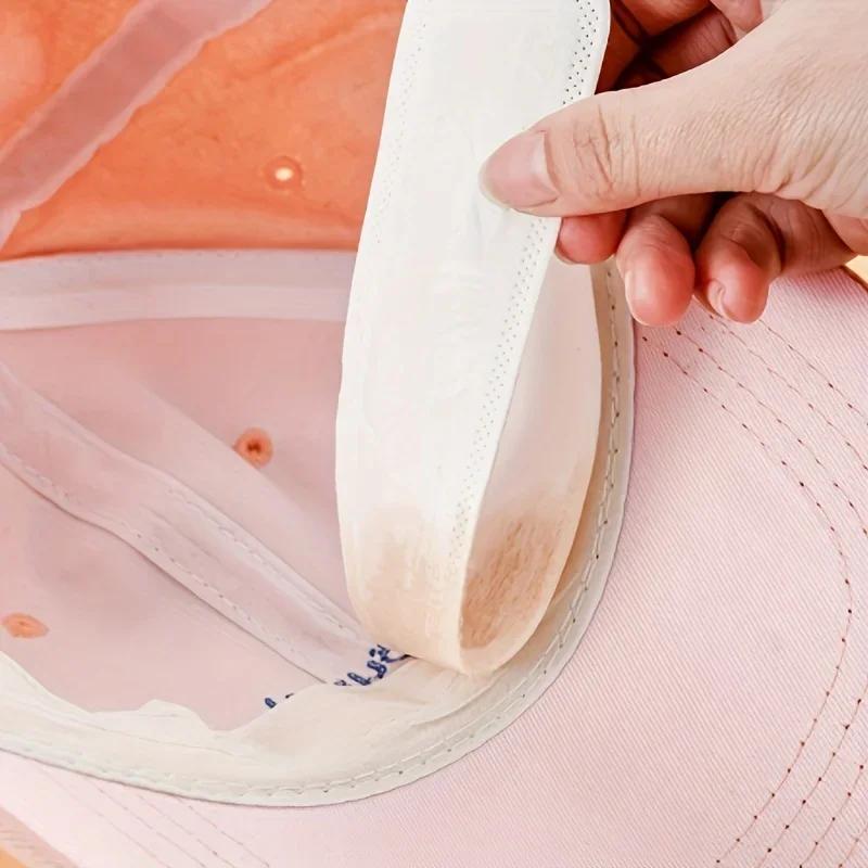 10/50/100PCS Hat Sweat Absorber Stickers Summer Cap Liner Bands Sweatband Visor Hats Size Reducer Adhesive Sweat Absorbing Pads