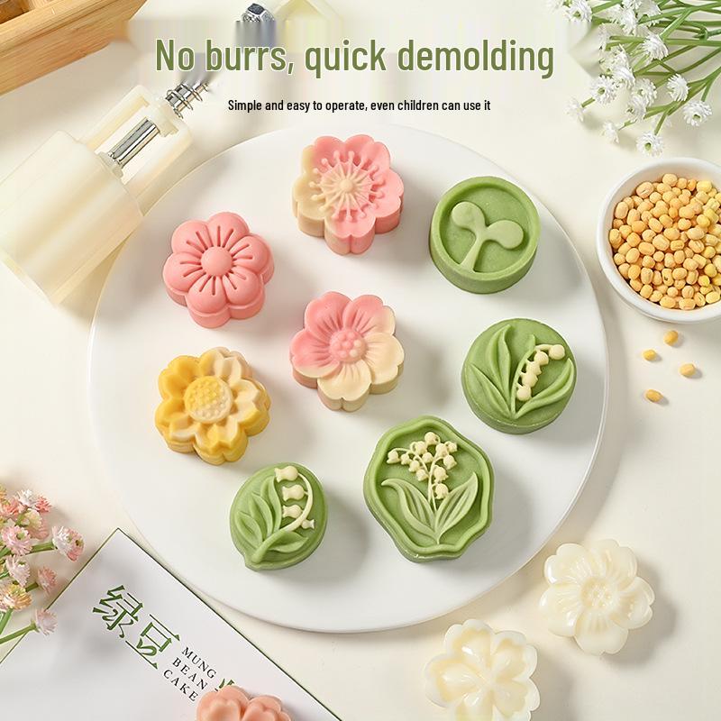 30g/50g Mung Bean Cake Mold 3D Embossing Mooncake Imprinter Pastry Baking Tool