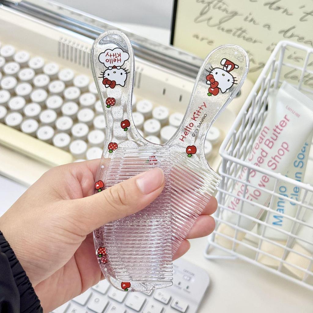 Pieptene Mini cu Dinți Fini Hello Kitty pentru Copii - Moale & Portabil pentru Bretonul Fetițelor