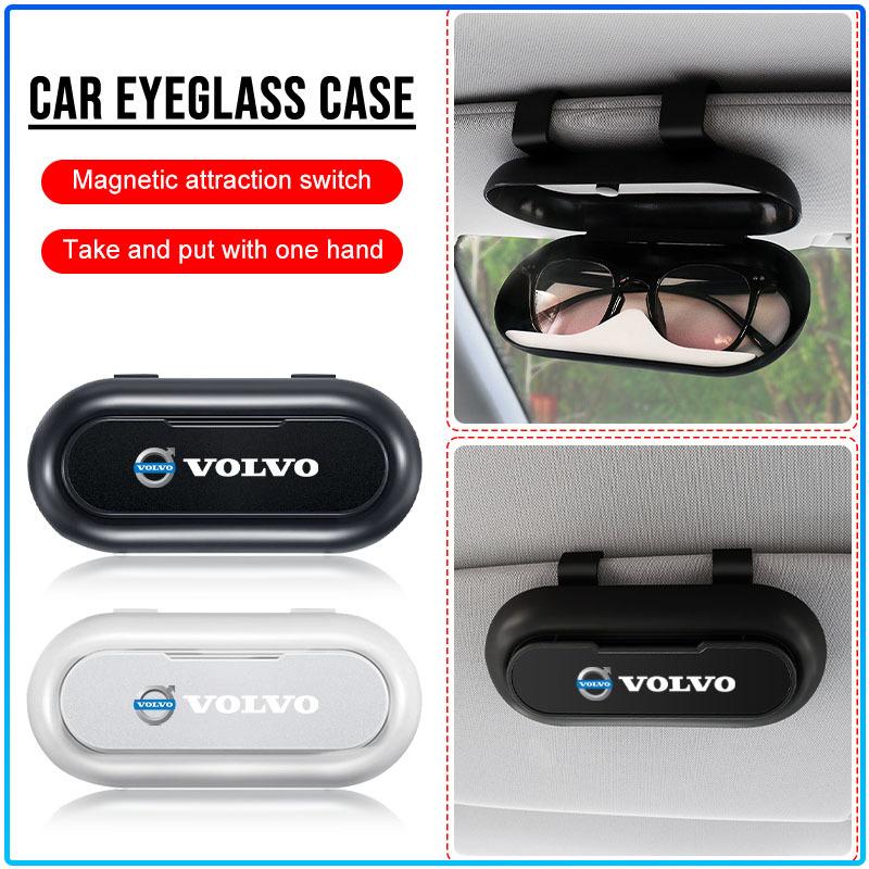 1Pcs Car Sun Visor Glasses Storage Box Holder Organizer Accessories Caps For Volvo 240 C70 S40 S50 S60 S70 S80 S90 V40 V50 V60 V90 XC40 XC60 XC90 Vnl