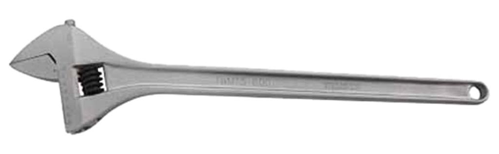 TRUSCO Wide Adjustable Wrench, 15° Type, Gray, 600mm, for Working in Tight Spaces (TWM15600)