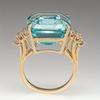 1 Anillo de Lujo Hiperbólico para Mujer Anillo de Fiesta de Cóctel Con Enorme Circonita Cúbica Azul Cielo Montura de Garras Regalo de San Valentín Para Esposa