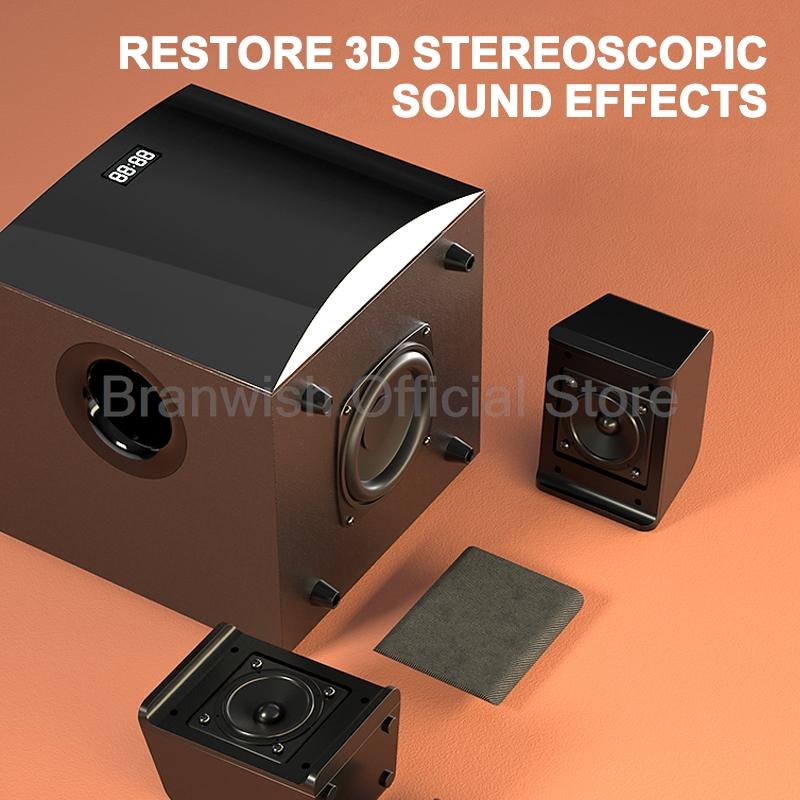 4 Inch 31W Bluetooth Speaker Subwoofer 2.1 Sound Box Amplifier High Power Home Theater Home Cinema 360°Sound System PC Audio Set