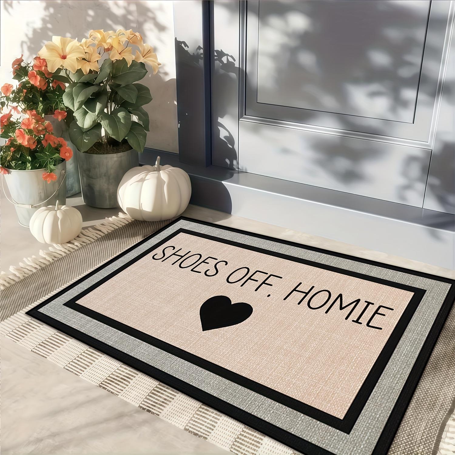 

Пожалуйста, оставляйте обувь снаружи Коврик для двери с принтом в виде сердца, Нескользящий моющийся ковер для помещений и улицы, Прихожая и Декор для дома 40x60cm