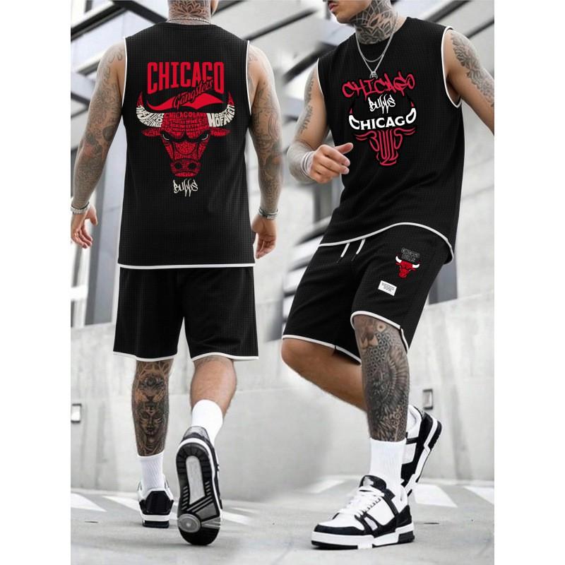 Vīriešu Retro Čikāgas Bulls Apdrukas Bez
