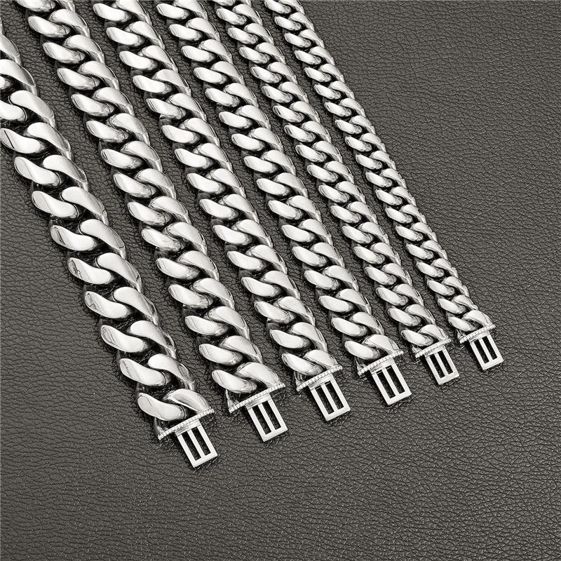 Hip Hop Bling CZ Jewelry High Polished Stainless Steel Cuban Link Chain 20mm Heavy Thick Chunky Cuban Chain Necklace for Men