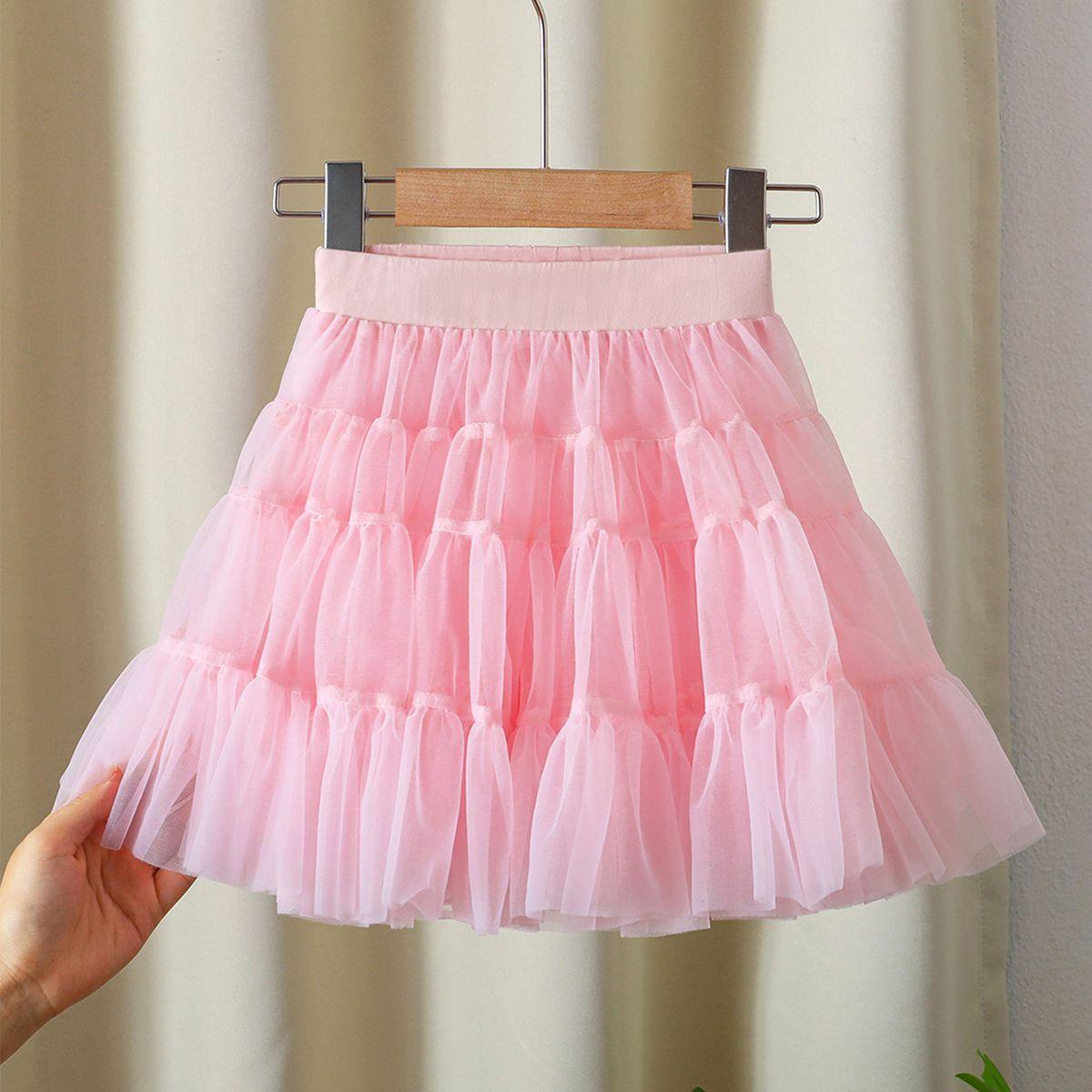 

Спідниця міді для дівчинки Стильна спідниця-принцеса для дівчинки Універсальна та пухнаста внутрішня спідниця 150 рожевий