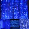 Light Curtain 3X2.4M LED Lights For Window Blue Garland 230V