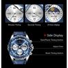 Herren Sportuhr Leuchtend Wasserdicht Chronograph Datum Lässig Herren Armbanduhr Leder Herren Quarzuhren