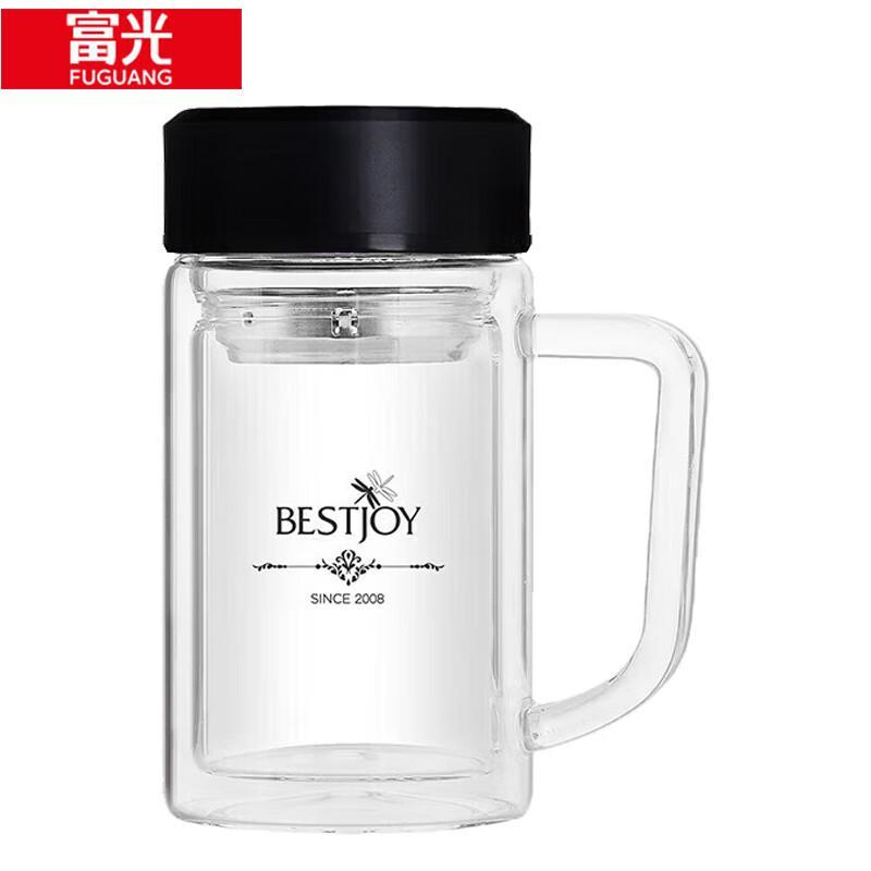 Fuguang Shixi Double-Layer Glass Office Mug