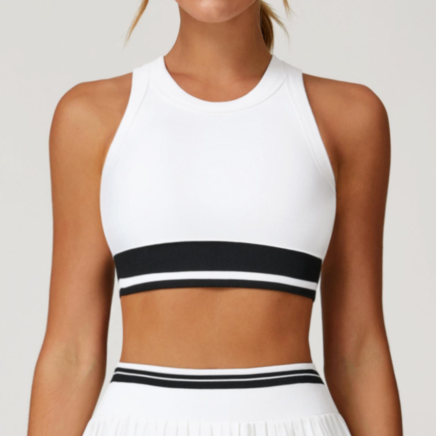 

Новый бесшовный жилет для йоги с контрастными цветами, облегающее нижнее белье с I-образной спинкой, спортивный жилет для фитнеса и бега для женщин XL