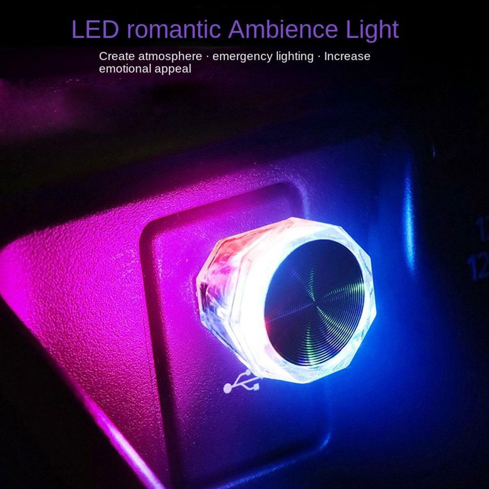 Car Mini USB LED Ambient Light Decorative Atmosphere Lamps for Car Interior Environment Auto Computer Portable Light Plug P L4Y2