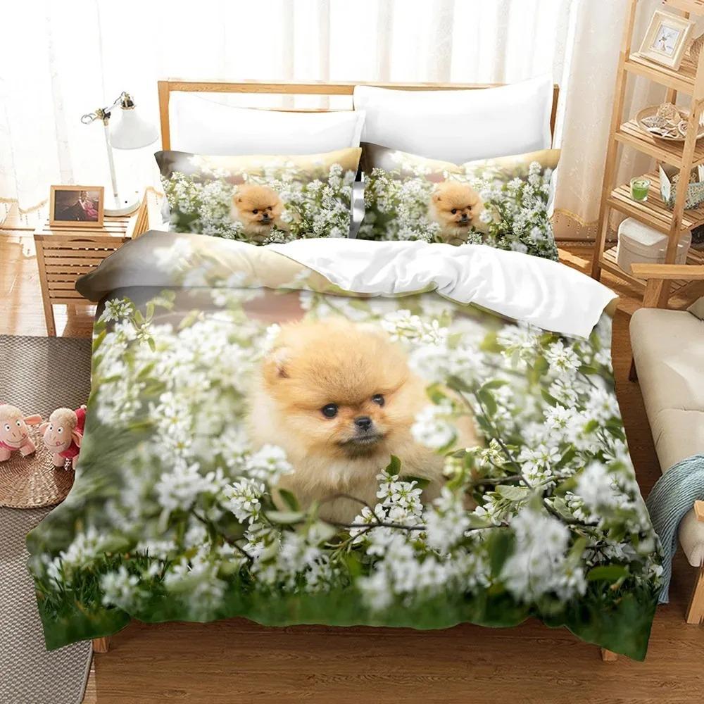 2014 Cute Dog Bedding Set Single Twin Full Queen King Size Pet Dog Bed Set Teenager Bedroom Duvetcover Sets 3D Print