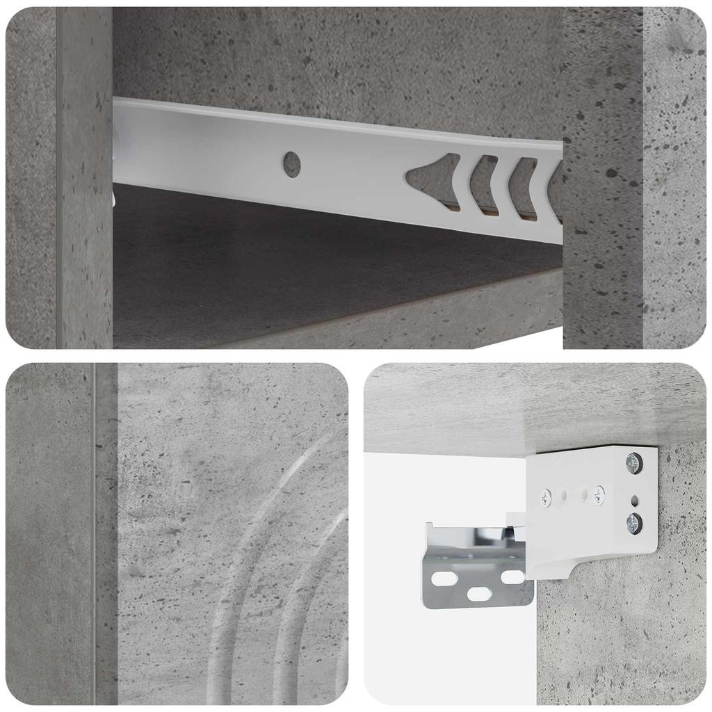 Wall Mounted Nightstand Concrete Gray 33 x 34.5 x 20 cm